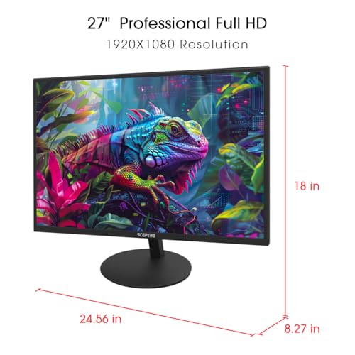 Sceptre E275W-19203R 27 inch1080P LED Monitor 99% sRGB 2X HDMI VGA Build-In Speakers, Machine Black (E275W-19203R series) | 99% sRGB 2X HDMI VGA Build-In Speakers, Machine Black (series) - style: 27" 75Hz
