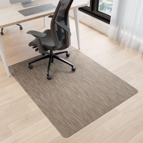 Office Chair Mat for Hardwood Floor, 48" x 30" Desk Computer Chair Mats for Hard Wood, Anti-Slip Easy Glide Rolling Floor Protector Mat, Dark Brown - color: Dark Brown, size: 30'' x 48'' Rectangle