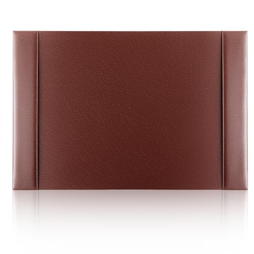 26.5 x 17.3 Inch Leather Desk Pad with Side Rails Mat, Brown - color: Brown, size: 26.5" x 17.3"