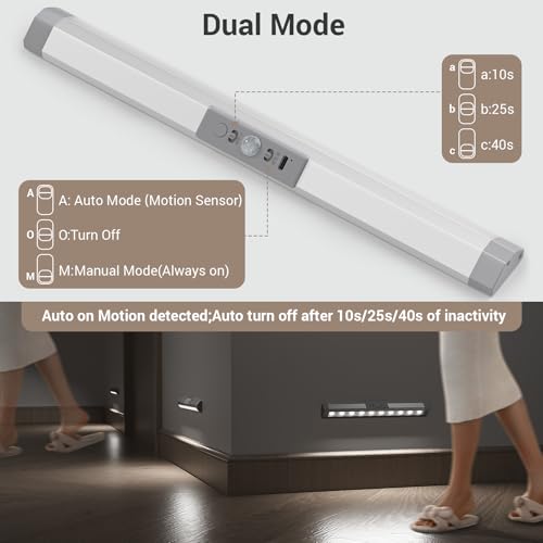 WOBANE Motion Sensor LED Closet Lights, Battery Operated Wardrobe Lighting - size: 2Pack