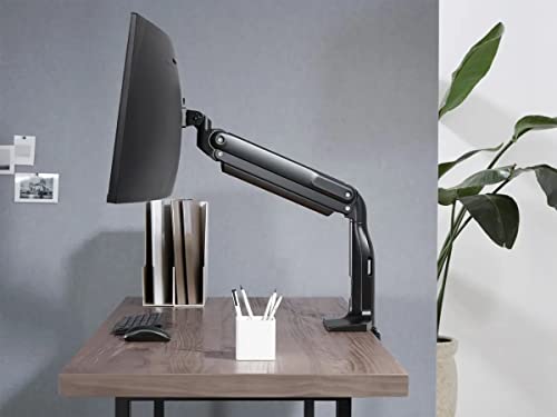 Monoprice Heavy-Duty Single-Monitor Full-Motion Adjustable Gas-Spring Desk Mount for 32-49in Screen Computer Monitor Stand - Workstream Collection