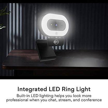 MEE audio CL8A 1080p HD Webcam with Ring Light, Microphone, Autofocus, Low Light Correction, 360° Rotation; USB Streaming Web Camera for Video Calling via Zoom/Skype on Computer PC Mac Laptop Desktop - style: 1080p Ring Light