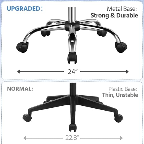 Yaheetech White Office Chair PU Leather Swivel Rocking Desk Seat with Arms | Foam-padded channel-stitched PU leather back supports desk hours; chrome frame rocks, adjusts in height, rolls on casters. - color: White
