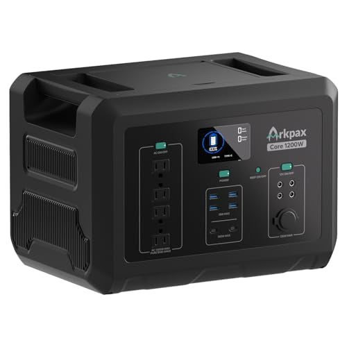1200W Portable Power Station 1024Wh Solar Generator | LiFePO4, AC Output, 1 Hr Fast Charge, 12ms UPS, Camping, Home Backup Power, Emergency, Solar Panel Optional - color: Black-Blue