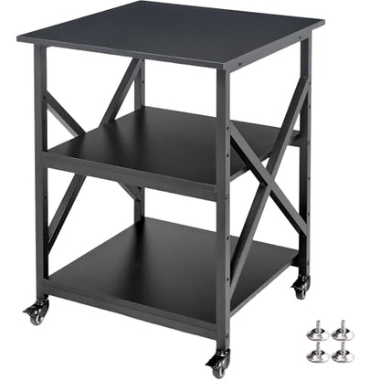 Fannova 23.6"x23.6"x30.1" Large Printer Stand with Adjustable Storage Shelf - color: Black