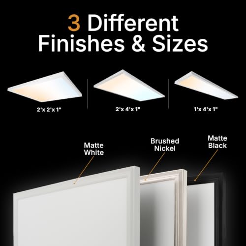 UltraLux 2x2 Surface Mount Slim LED Panel Dimmable 3CCT Matte White 1Pk - color: Matte White, size: 2X2 (1 Pack)