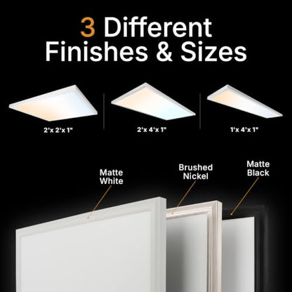 UltraLux 2x4 Surface Mount Slim LED Panel Dimmable 3CCT Matte White 1Pk - color: Matte White, size: 2X4 (1 Pack)