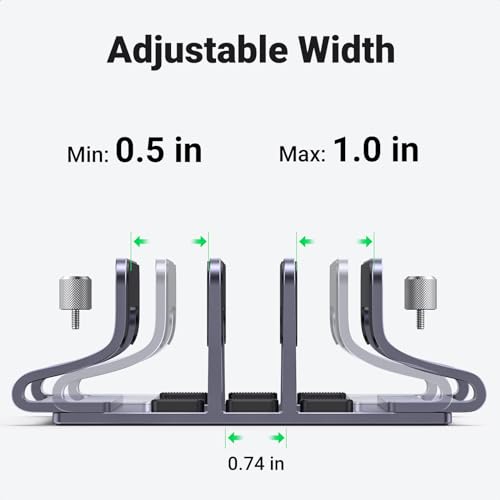 UGREEN 3-Slot Vertical Laptop Stand Holder Desk Compatible with MacBook Pro Air Laptop Stand Desktop Adjustable, Lenovo Ideapad, Surface Book, HP Notebook, Dell Chromebook Up to 17.3 Inch, Space Gray - size: 3-Slot