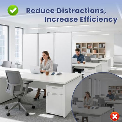 MAKELLO Office Partition 71"x71", Cubicle Room Divider on Wheel, Whiteboard | 3 Panel Foldable Privacy Panel, Writing, Sound Proof, Strong Magnetic, Freestanding, Room Partition for Office, Home, School - color: Whiteboard