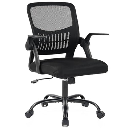 DUMOS Office Chair, Ergonomic Home Desk Chair, Ergonomic Lumbar Support - color: Black Flip Arm