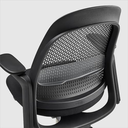 Haworth Breck Ergonomic Office Chair, Home Office Desk Chair, Coal | Computer Desk Chair with Height-Adjustable Lumbar Support, Black Trim, and 4D-Arms - color: Coal, style: Black Trim