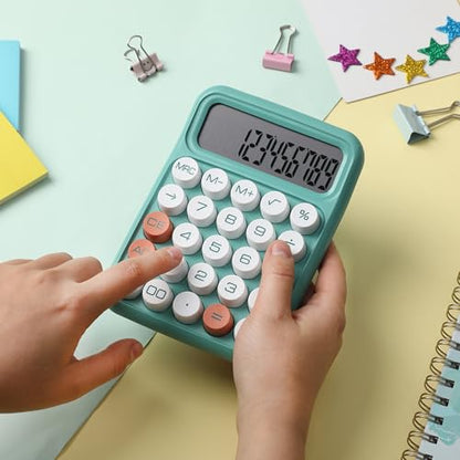 Mr. Pen- Mechanical Switch Calculator, 12 Digit Large LCD Display | Earthy Green with Big Buttons, Mechanical Switch Calculator for Home, School, Office - color: Pistachio