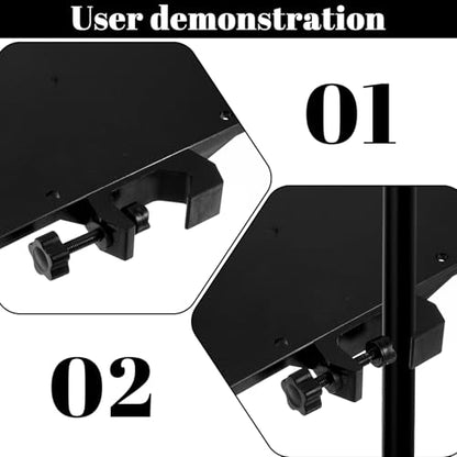 Mic Stand Tray Clamp On Shelf Lash Tray Holder Microphone Stand Trays Pole Mount Shelf Tripod Trays Desk Holders Mic Stands Accessories With 9.44" X 6.88" For Stage, Music Sheet, Live Streaming