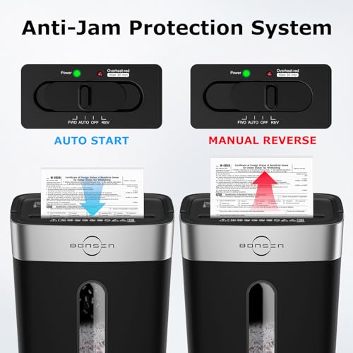 Bonsen 10-Sheet Cross Cut Paper Shredder for Home Office Heavy Duty - color: Black, size: 10-Sheet Cross Cut