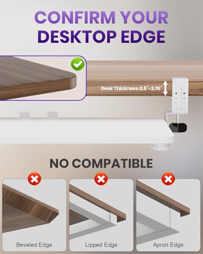 Ergonomic Mouse & Keyboard Tray Under Desk, 20x11.8 in Board, White - color: White, size: Small