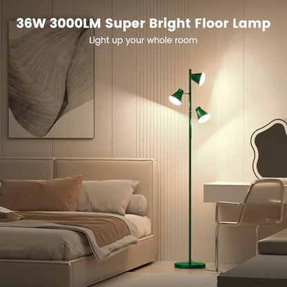 SIBRILLE 36W LED Tree Floor Lamp with Remote for Living Room Bedroom - color: Green
