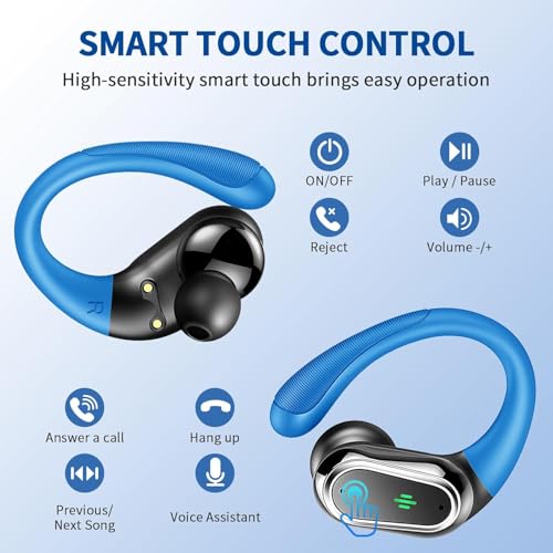 Wireless Earbuds, 2026 Bluetooth 5.4 Headphones, ENC Noise Canceling Mic - color: Loyal Blue