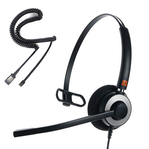 IPD IPH-160 Phone Headset with Noise Cancelling Microphone for Office and Call Center- Comapatible with Polycom VVX, Aastra,Avaya Digital, Nortel,Samsung,Mitel landline Phones. - color: 160-BL-FOAM