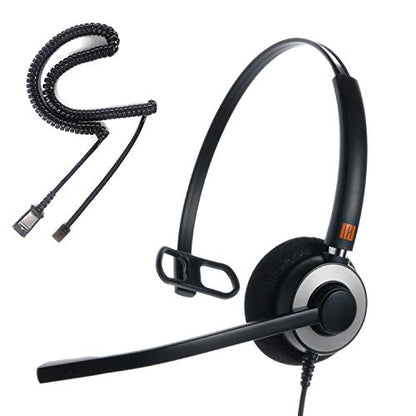 IPD IPH-160 Phone Headset with Noise Cancelling Microphone for Office and Call Center- Comapatible with Polycom VVX, Aastra,Avaya Digital, Nortel,Samsung,Mitel landline Phones. - color: 160-BL-FOAM