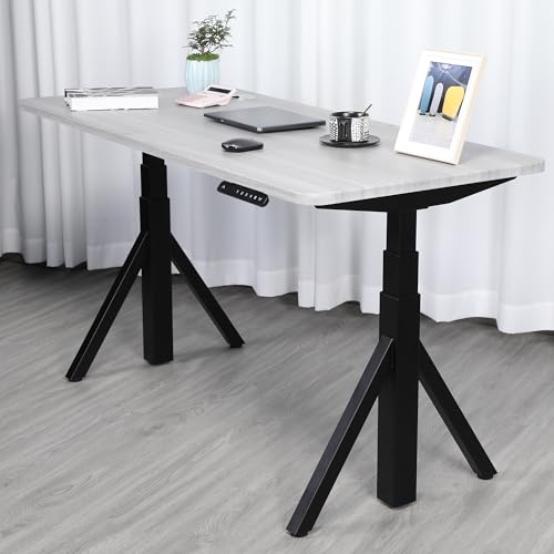 ApexDesk Quattro Series 60" Electric Adjustable Standing Computer Desk for Home and Office Width and Height Adjustable, Rectangular Grey - color: Grey Rectangular, size: 60" Rectangular