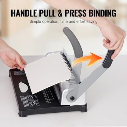 VEVOR Binding Machine, Comb Binding Machine 21-Holes Binding 450 Sheets, Book Binder Machine with 100 PCS 3/8'' Comb Binding Spines, for Letter Size, A4, A5 - style: Comb Binding
