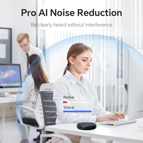 N newline Conference Speaker and Microphone, 2 Mics 360° Voice Pickup, AI Noise Reduction & Clear Calls, USB & Bluetooth Speakerphone, Up to 12H Call Time, for Small-to-Mid Meetings & Home Office