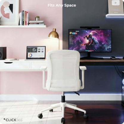 Click365 Ergonomic Office Chair Lumbar Support, Mid-Back Mesh Chair, 8 Pack - color: M110/White X 8