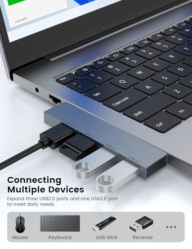 USB Hub 2Pack, Fidioto 4-Port USB Hub(1 * 3.0 Hub, 3 * 2.0 Hub) USB Splitter USB Expander for Laptop, Xbox, Flash Drive, HDD, Console, Printer, Camera,Keyborad, Mouse - color: 4in1- 2pcs Left-Grey