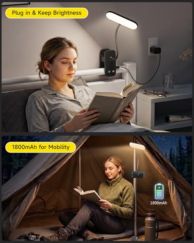 CUHIOY Rechargeable Clip on Light, Bed Headboard Reading Lamp, Black - color: Black