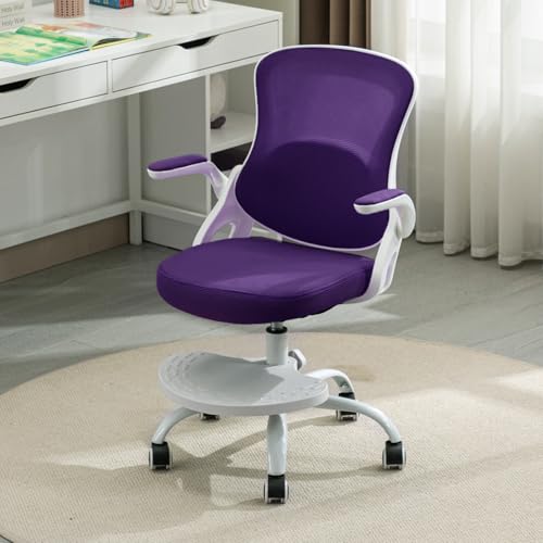 Kids Desk Chair,Ergonomic Study Chair with Adjustable Height,Swivel Mesh Desk Chair with Wheels,Home Office Chair for Children in Home Bedroom Purple - color: Purple