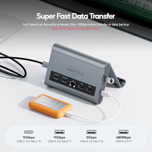 USB C Docking Station Dual Monitor, Laptop Dock for Windows with HDMI 4K