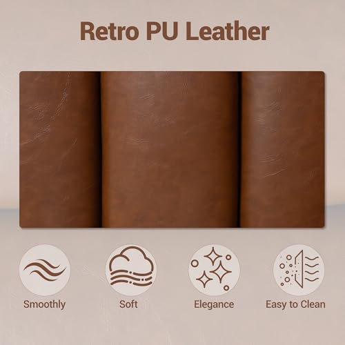 Leather Office Chair with Wheels,Ergonomic Swivel Rolling Task Chair,Padded Seat and Armrests,Adjustable Height Home Desk Chair,Executive Computer Chair, Gold Base Makeup Vanity Chair,Light Brown - color: Brown