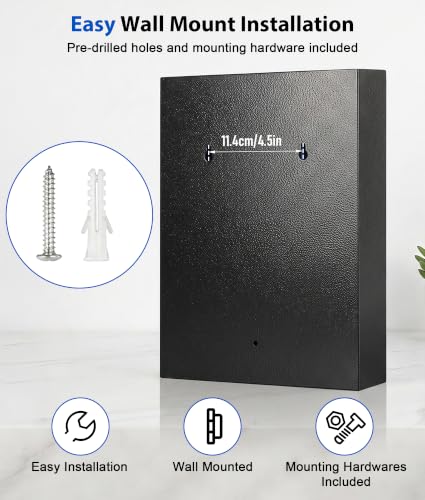 KYODOLED Key Box, 60-Key Lock Box with Key Lock, Wall Mount, Black - color: Black-03