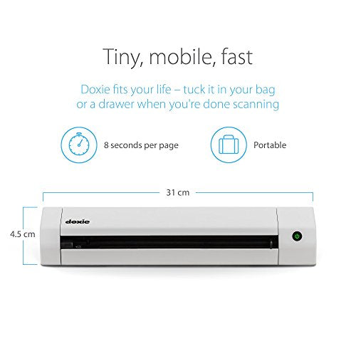Doxie Go SE - The Intuitive Portable Document Scanner with Rechargeable Battery and Easy Software for Home, Office, or Work from Home