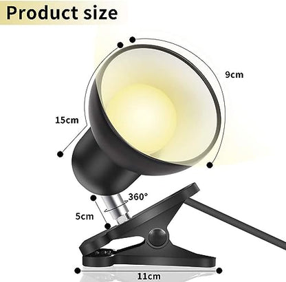 RONG&LAN Clip lamp,360° Rotation Clip on Lamp Portable Book Reading Light,Clamp on Desk/Table/Bunk Bed/Cupboard Home Lighting, (Desk lamp,Seven Colors for Your Choice) (Green) - color: Green