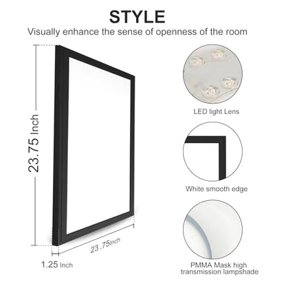GT-Lite 2'x2'4200 Lumen 4 Pack LED Flat Panel,Flush Mount and Drop Ceiling - color: Black 4 Pack, size: 2x2 Feet