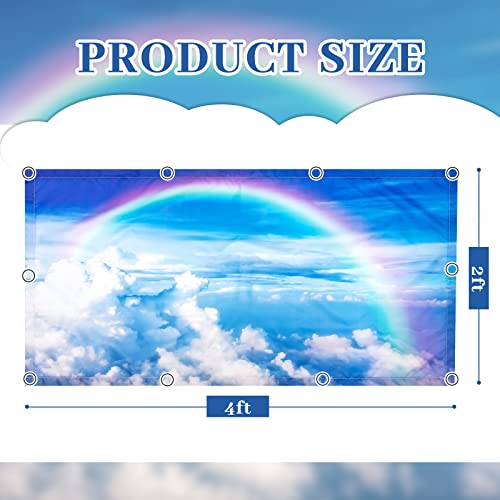 Patelai 4x2 Feet Light Covers for Classroom, Magnetic,Rainbow | Sky Cloud Print for Office Decor, Drop Ceiling Compatible, 10 Magnets Included, Filters Harsh Fluorescent Lighting - style: Rainbow