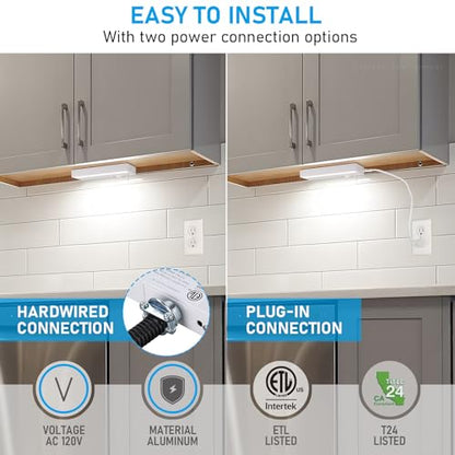 TORCHSTAR 4-Pack 8 Inch 5CCT LED Under Cabinet Lighting Aluminum, White - color: White, size: 8 Inch