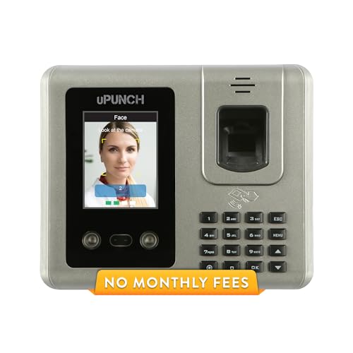 uPunch MK3000 Face Recognition Digital Time Clock for Employees | Small Business Time Tracking System with Keypad, and RFID Options (No Monthly Fee)