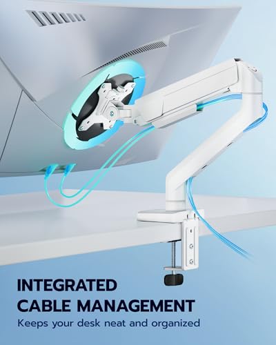 ARES WING 17-40 Inch Heavy Duty Monitor Arm, White - color: White, style: Non USB