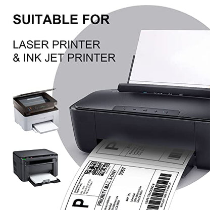 Address Labels, 2 UP Shipping Stickers for Laser & Inkjet Printers,8.5" x 5.5" Shipping Mailing Labels, 2 per Page Shipping Labels, 5 1/2 x 8 1/2 Half Sheet Labels, 200 Labels - color: 2 Up - 200 Labels