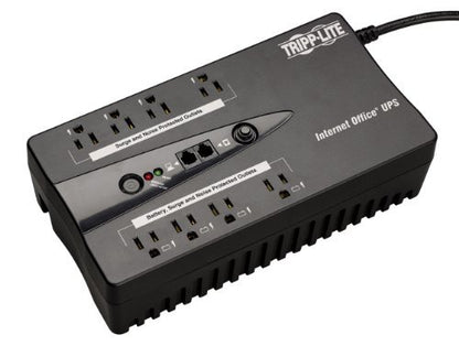 Tripp Lite INTERNET550SER 550VA 300W UPS Desktop Battery Back Up Compact 120V DB9 RJ11 PC, 8 Outlets,Black