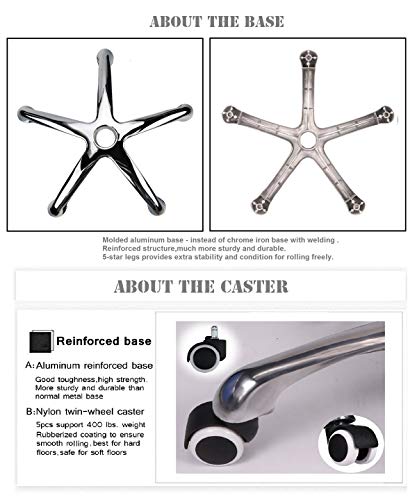 Kaleurrier Rolling Saddle Stool with Wheels: Massage Adjustable Stool - color: White, style: Without Back
