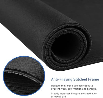 Large Mouse Pad, 31.5X11.8In Durable Non-Slip Natural Rubber Base Mousepad - color: Black, size: 31.5L x 11.8W inches