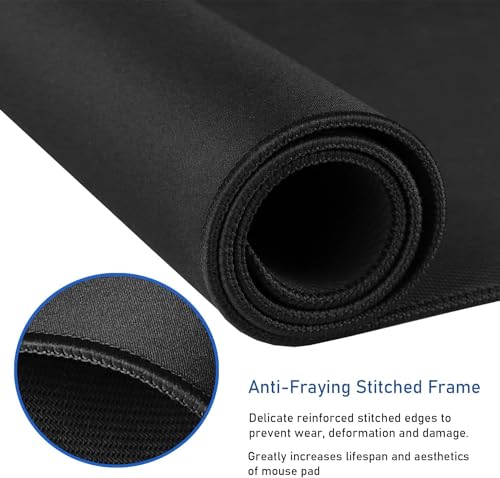 Gaming Mouse Pad, (35.4X15.7In) Large Desk Mouse Pad with Stitched Edges - color: Black, size: 35.4L x 15.7W inches
