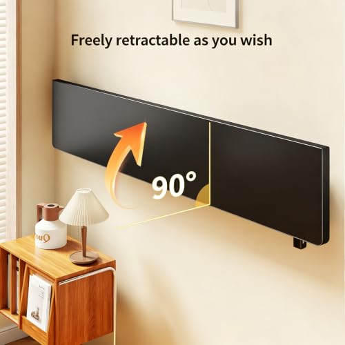 Wall Mounted Folding Table, 32 in Fold Down Floating Desk for Small Space - color: Black, size: 32 in