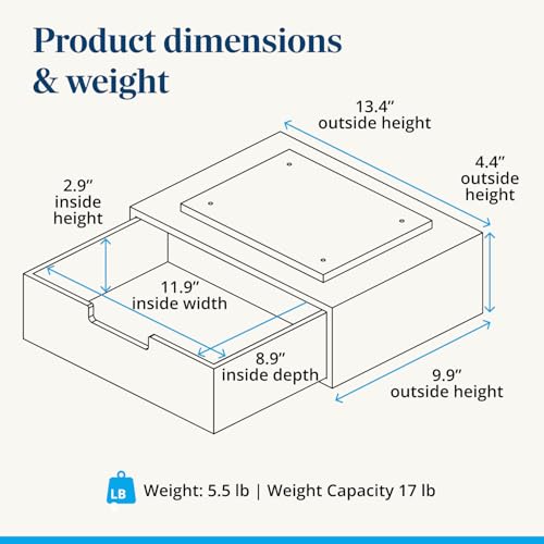Bamboo Under Desk Drawer – Desktop Storage with 17 lb Capacity and Safety Stop Slide, Undermount Drawer and Standing Desk Accessories for Home Office (Bamboo) - color: Bamboo