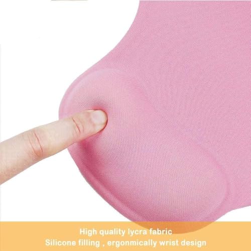 Office Mousepad with Gel Wrist Support - Ergonomic Gaming Desktop Mouse Pad Wrist Rest - Design Gamepad Mat Rubber Base for Laptop Computer -Silicone Non-Slip Special-Textured Surface (06RoseRed) - color: 06RoseRed