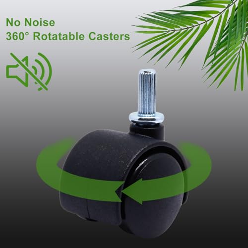 Plastic Caster Wheels 1 Inch, M6 Straight-Grained Rod Swivel Casters Set of 4, Black Nylon Replacement Casters Wheels for Furniture Table Cabinet Office Chair - style: 1 Inch-M6 Straight-grained Rod