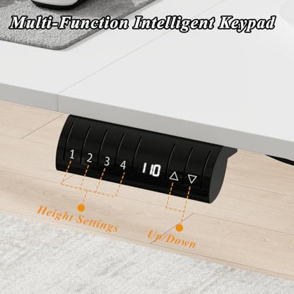 63" L Shaped Electric Standing Desk with File Cabinet, Height Adjustable Stand up Desk with Drawers and Shelves, Home Office Computer Gaming Table, White - color: White